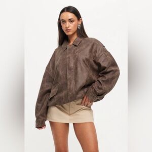 Lioness Kenny Faux Leather Bomber Jacket